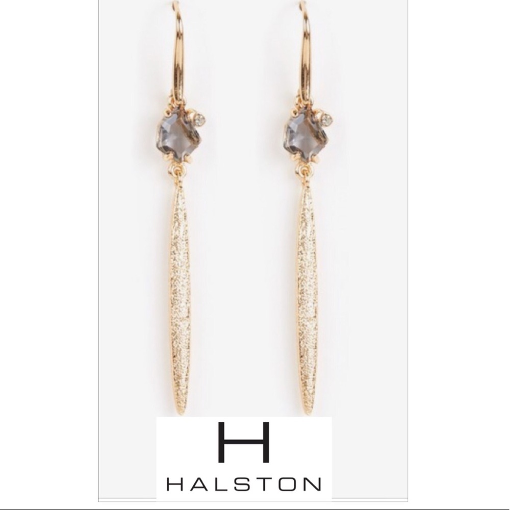 NWT H Halston Goldtone Stick Linear Earrings